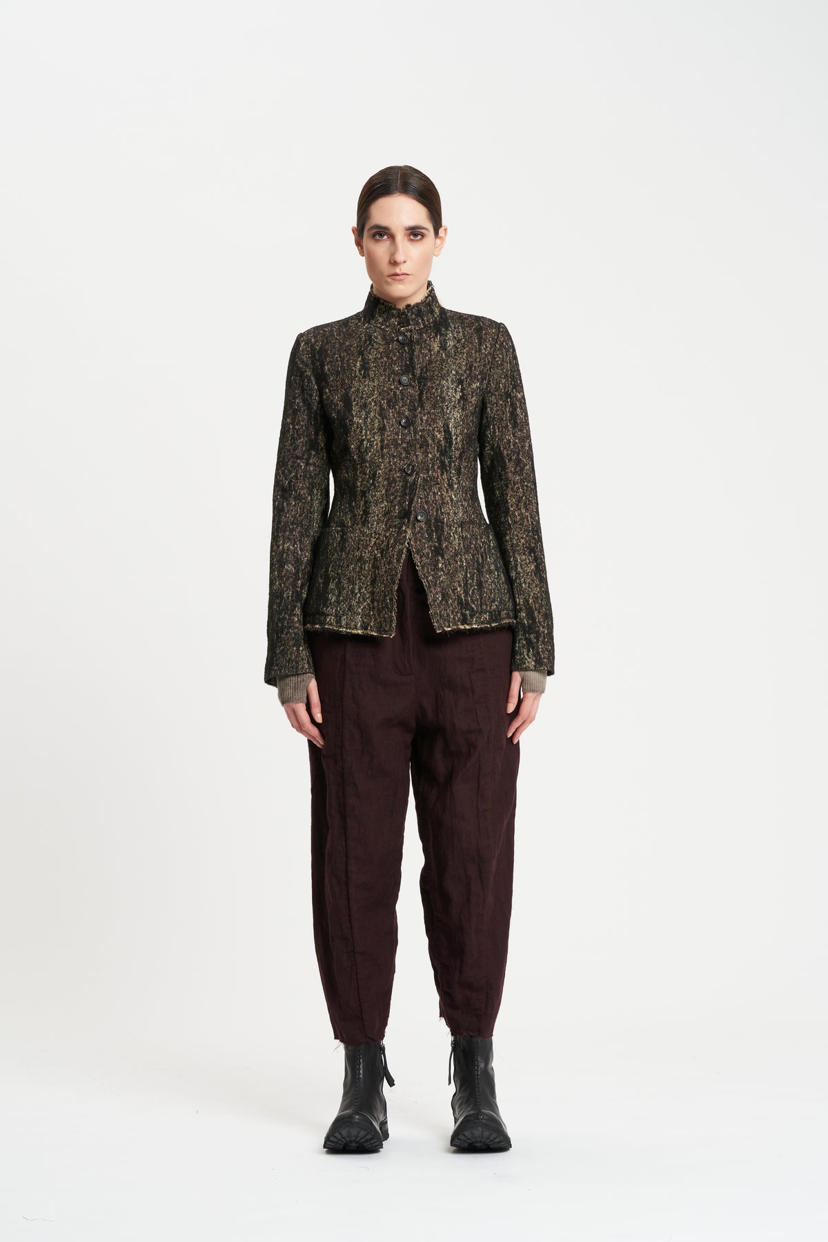 Masnada Painted Stand up collar jacket