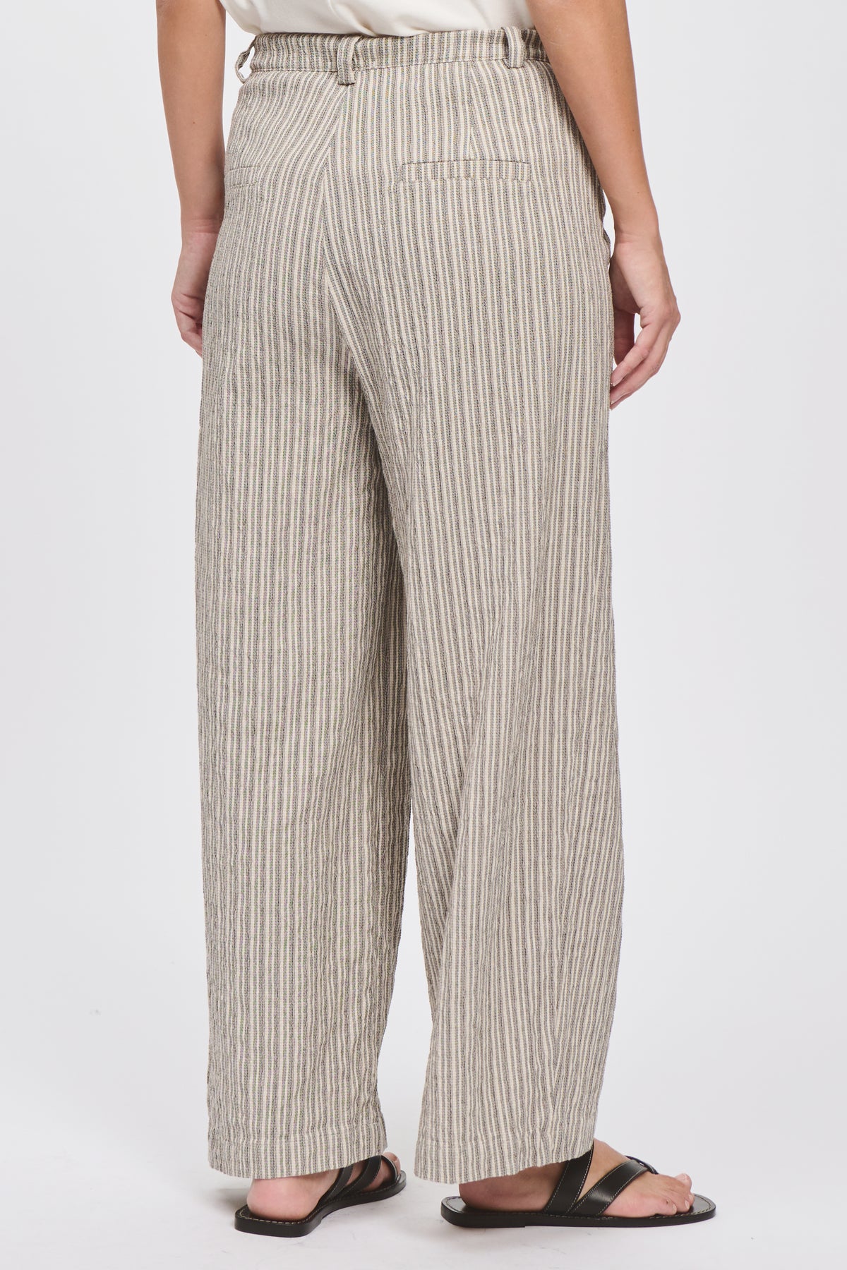 Transit Wide-leg trousers in embossed striped cotton blend