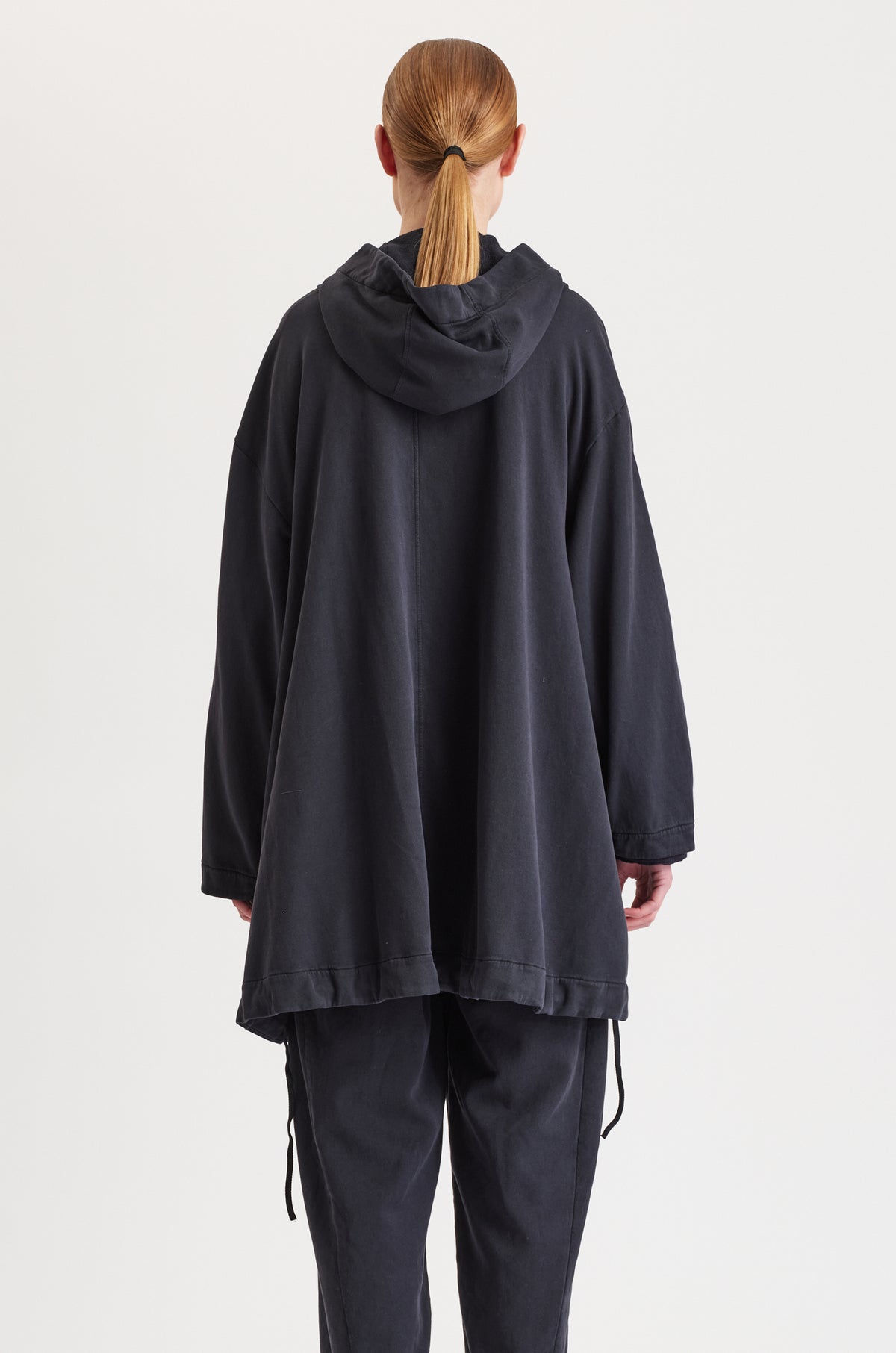 TRANSIT OVERSIZED LONG HOODED JACKET IN TENCEL AND STRETCH COTTON