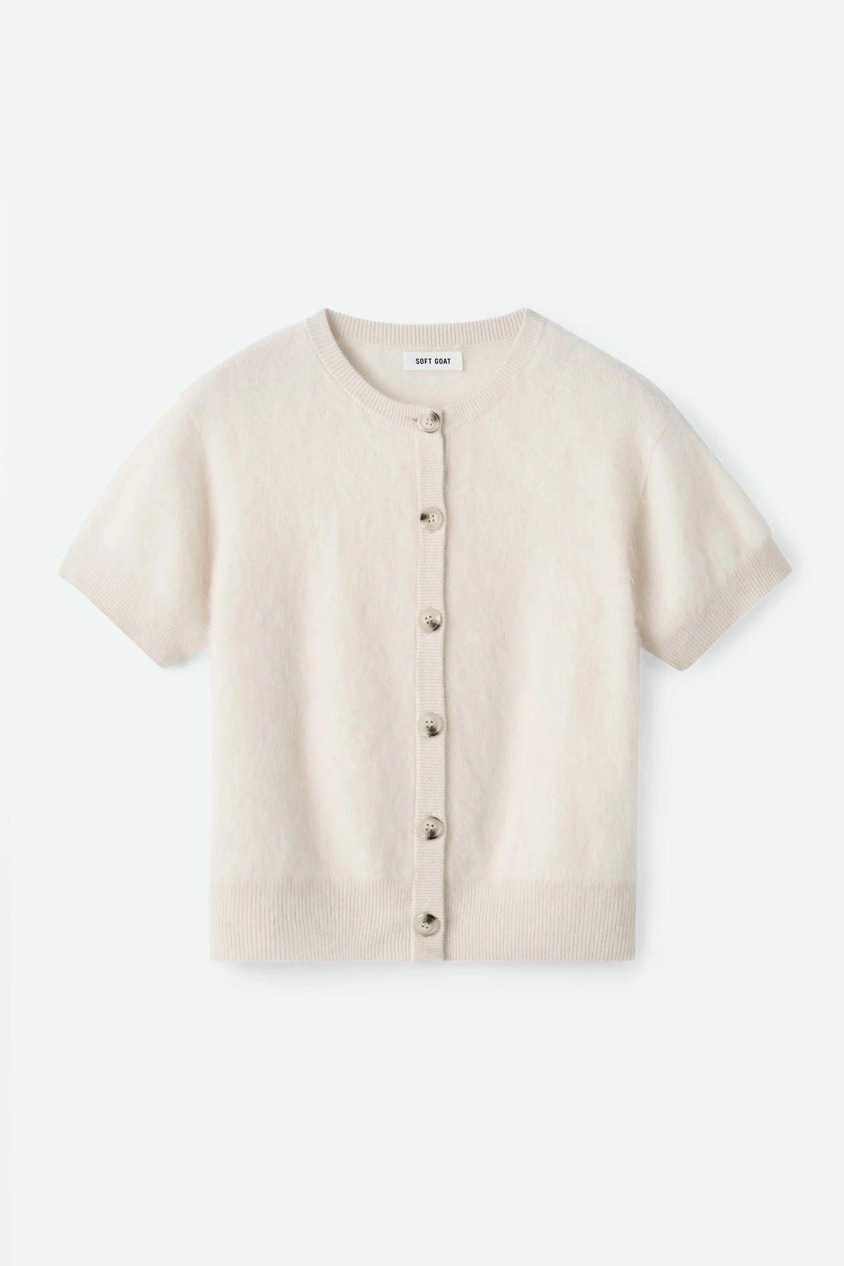 Soft Goat Brushed Short Sleeve Cardigan