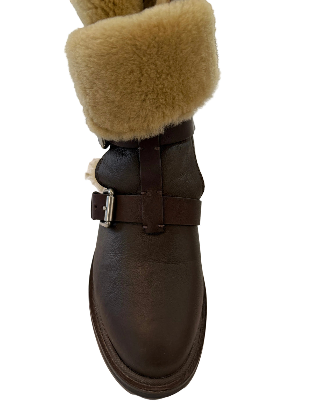Rag & Bone Shearling RB Moto Buckle Boot