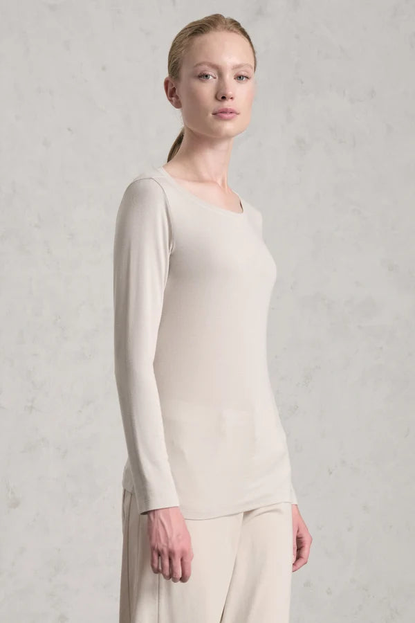 TRANSIT STRETCH MODAL JERSEY BOAT NECK T-SHIRT