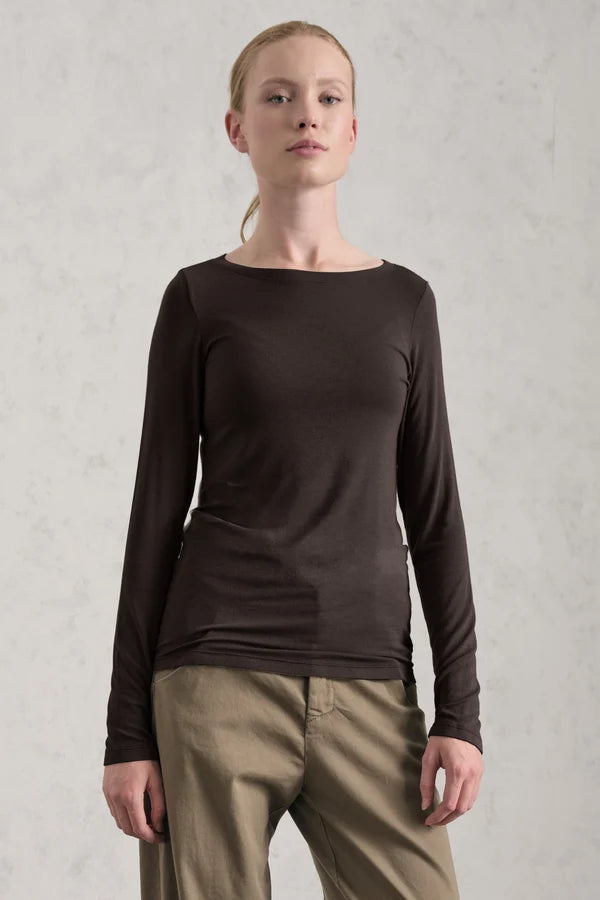 TRANSIT STRETCH MODAL JERSEY BOAT NECK T-SHIRT