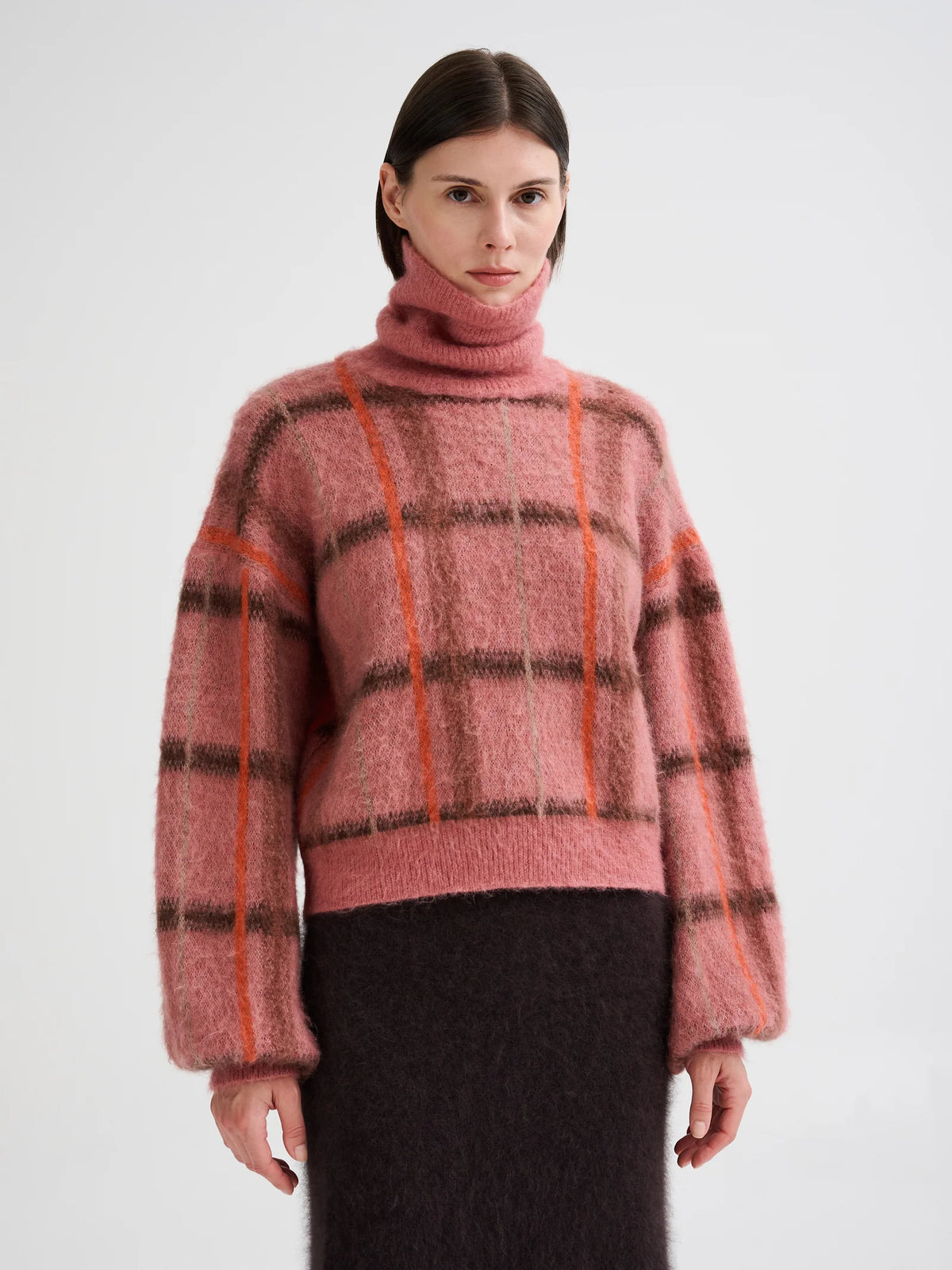 ROBERTO COLLINA GEOMETRIC JACQUARD TURTLENECK