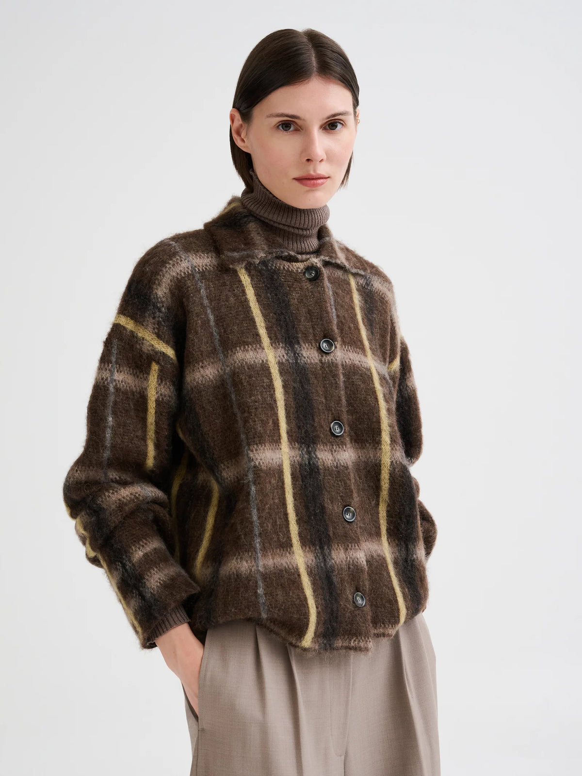 ROBERTO COLLINA GEOMETRIC JACQUARD OVERSHIRT