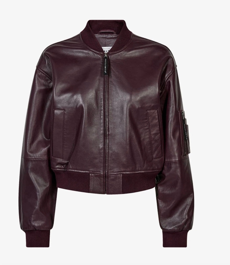 HAUTE L'AMITIÉ YASMIN LEATHER BOMBER JACKET