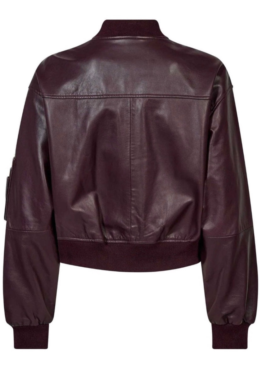 HAUTE L'AMITIÉ YASMIN LEATHER BOMBER JACKET