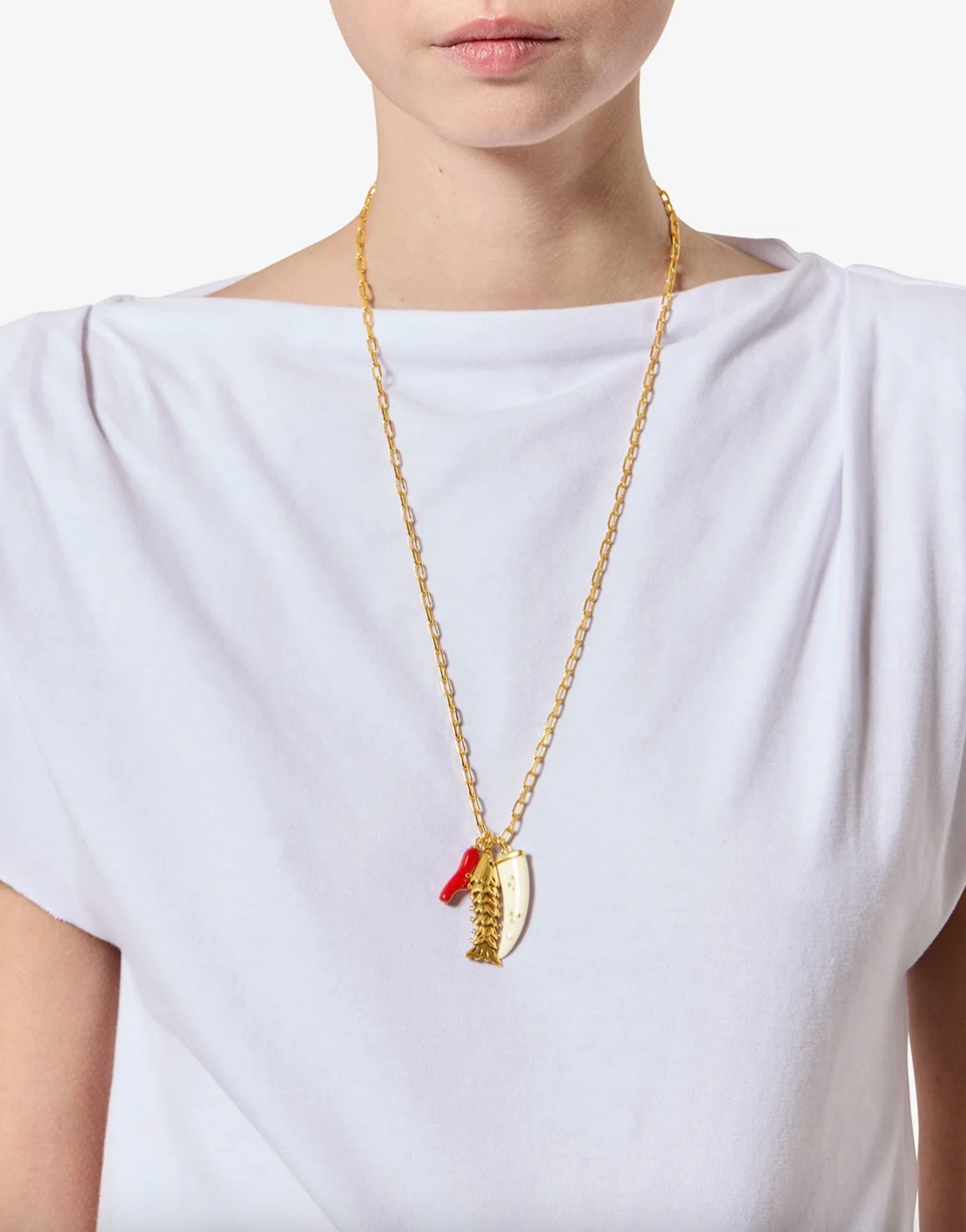 ISABEL MARANT RIVER FISH LONG NECKLACE