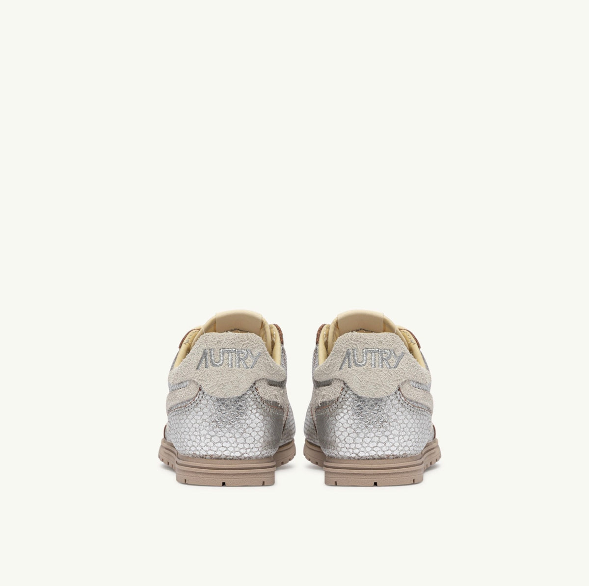 AUTRY WINDSPIN LOW WOM XA01 METALLIC SNAKE PRINT/SUEDE SILVER/WHITE