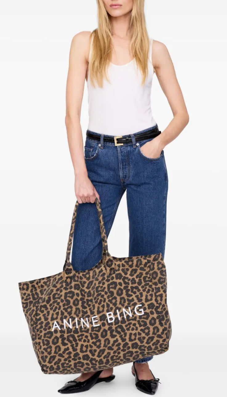 Anine Bing Leo Canvas Tote Bag