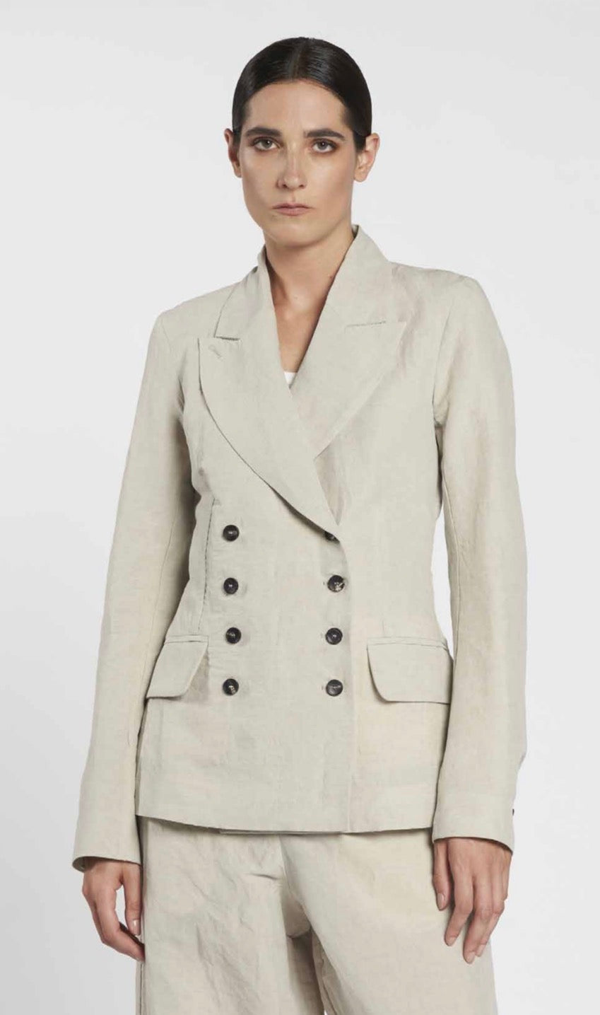 Masnada fitted 8 button jacket