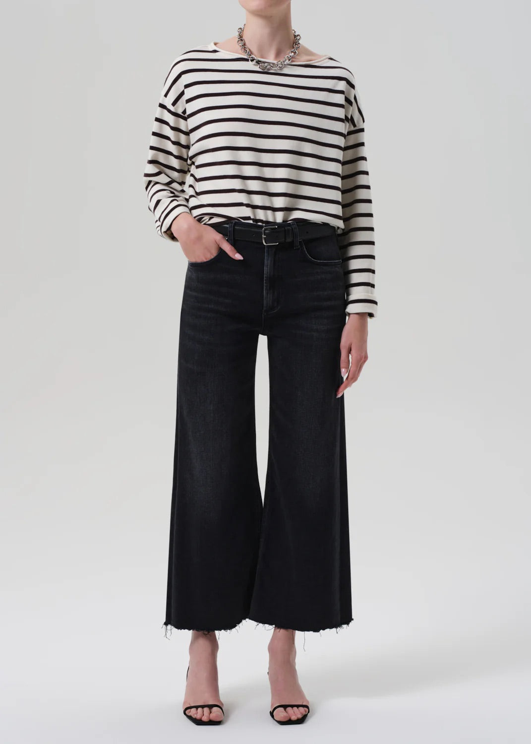 Citizens of Humanity Lyra Wide Leg Crop Raw Hem