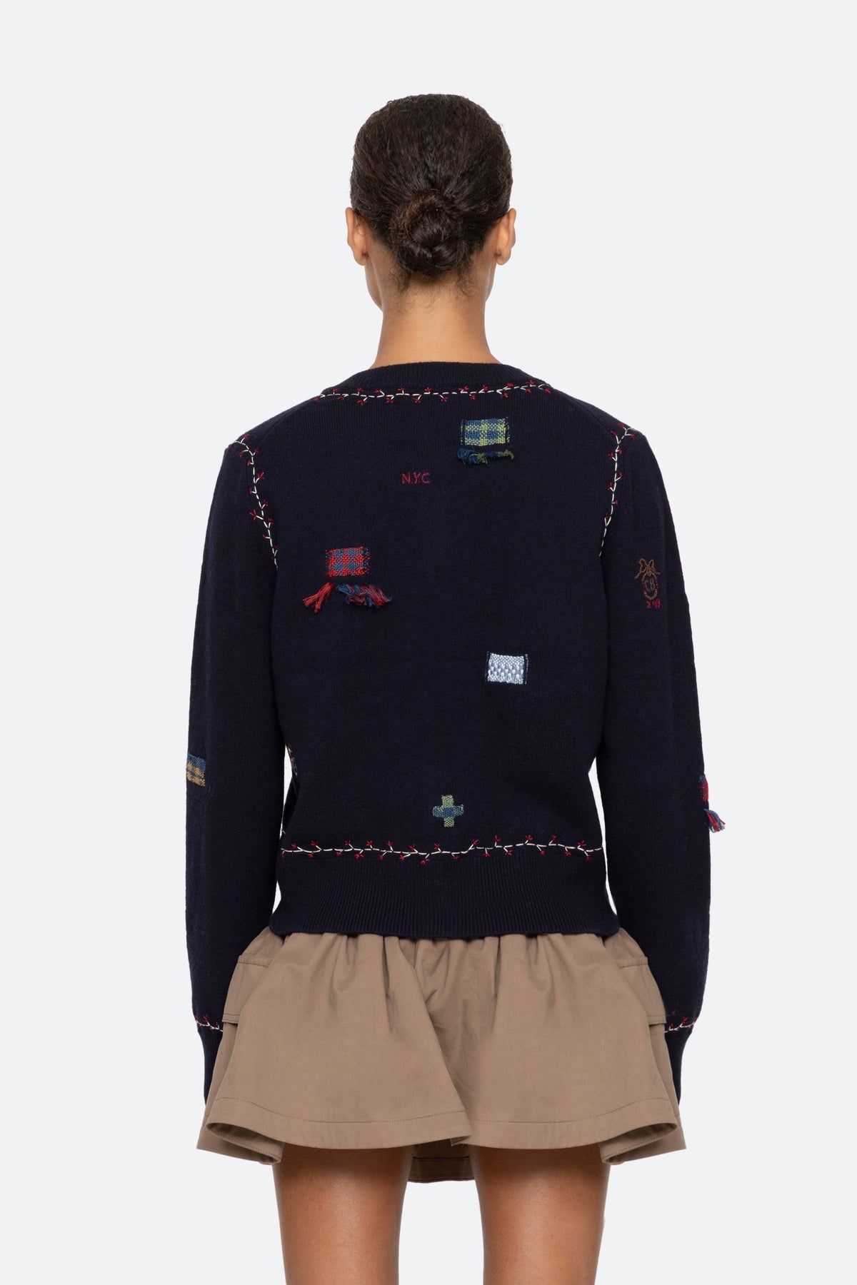 CLAIRA EMB KNIT CARDIGAN (D1)