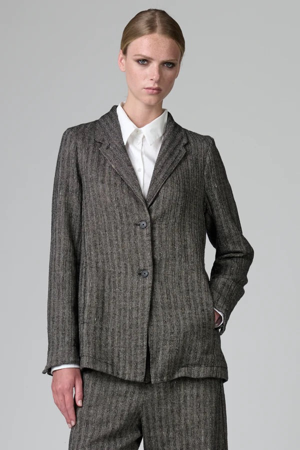 Transit Jacket in Herringbone Stretch Wool Blend