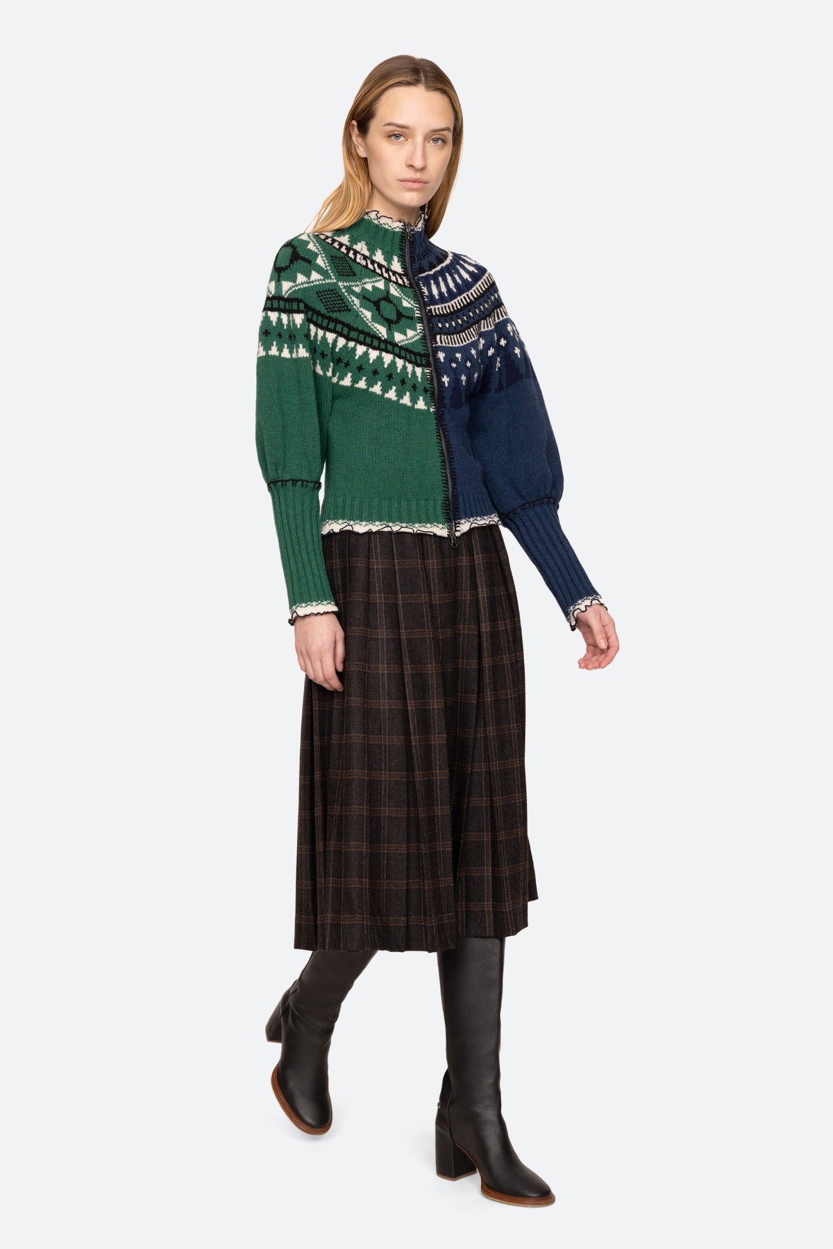 LINEA FAIR ISLE ZIP FRONT CARDIGAN (D2)