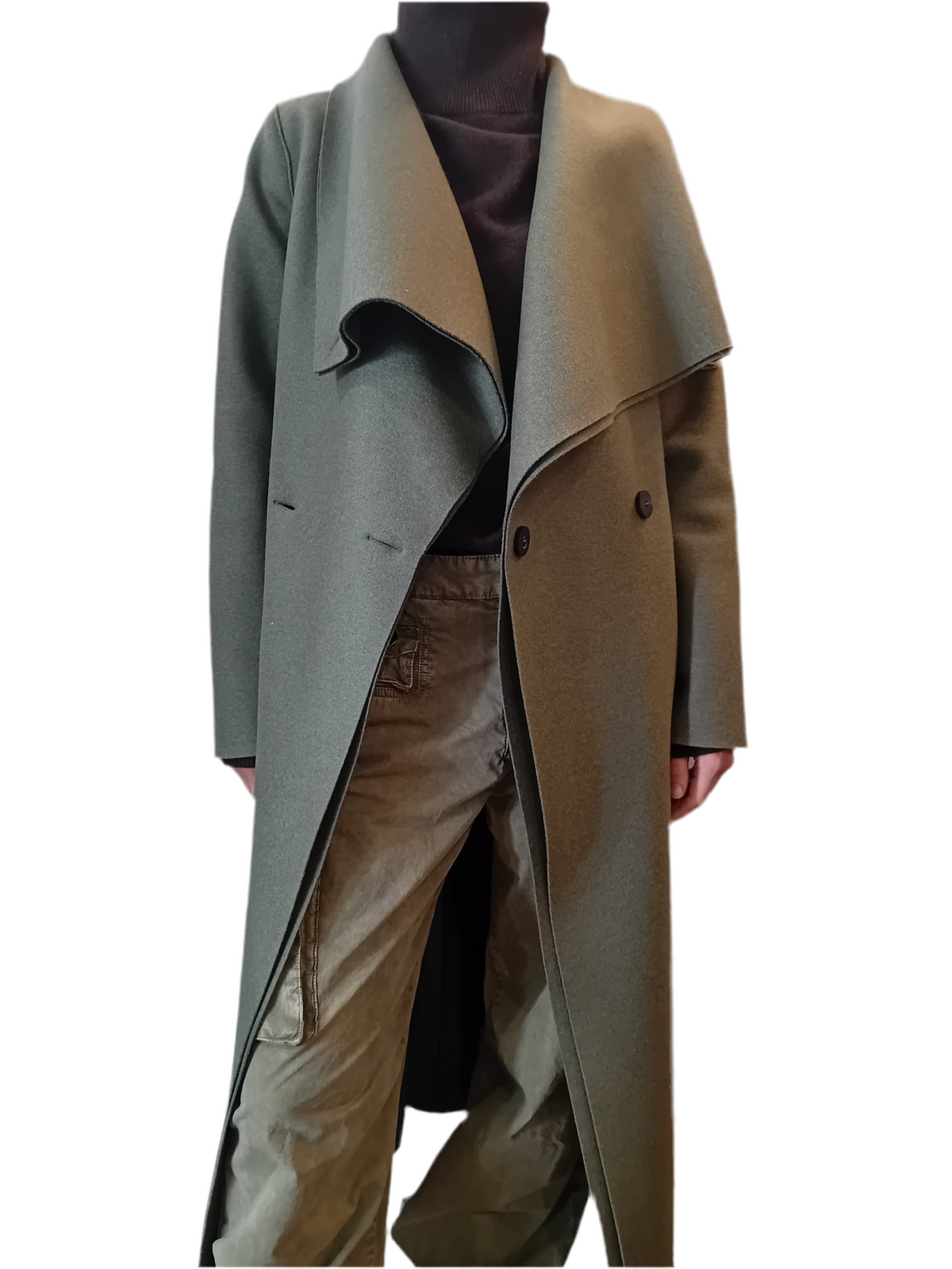 Harris Wharf long volcano coat pressed wool
