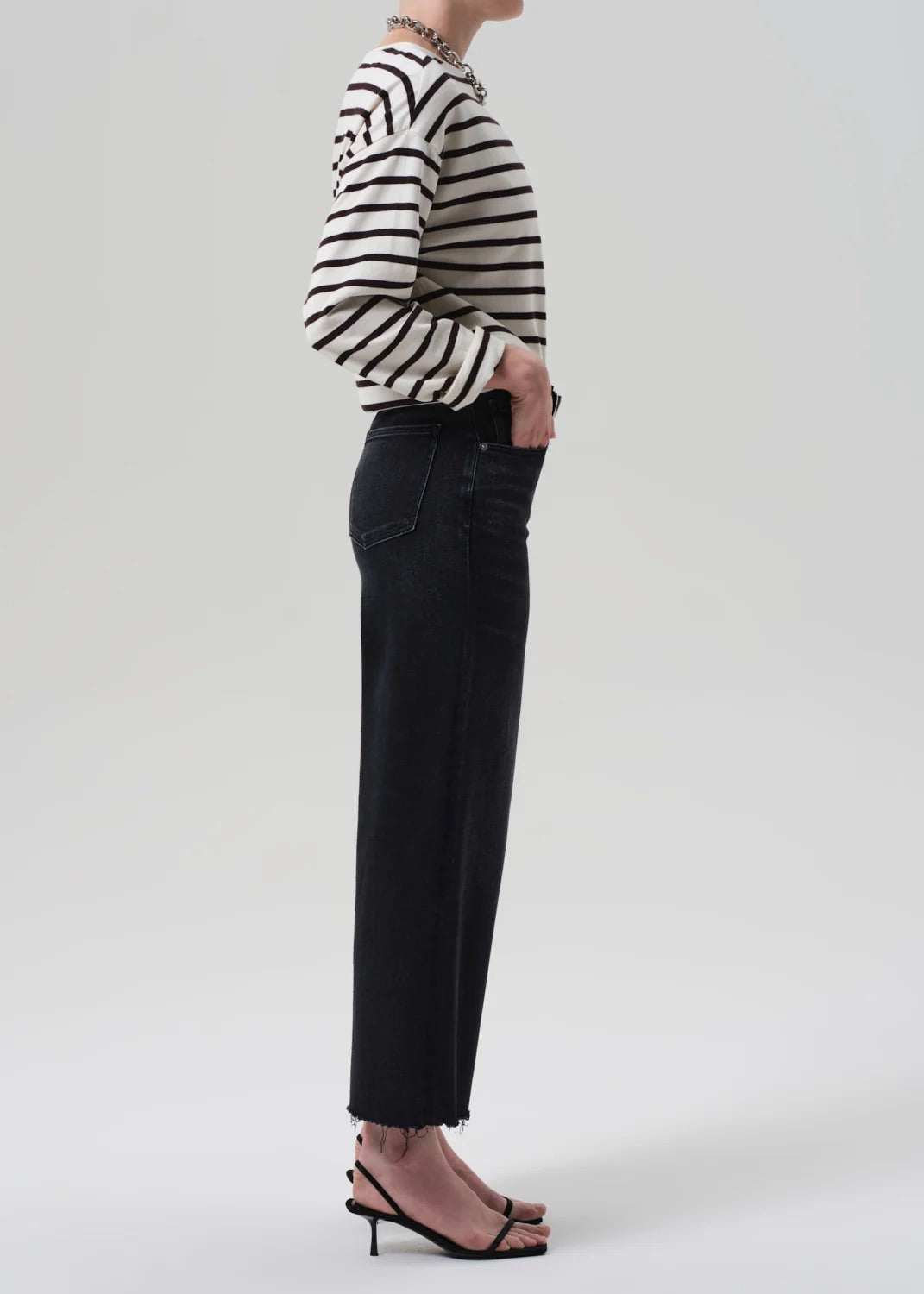 Citizens of Humanity Lyra Wide Leg Crop Raw Hem