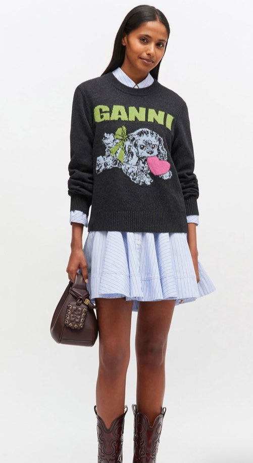 Ganni Graphic Wool Puppy Jumper