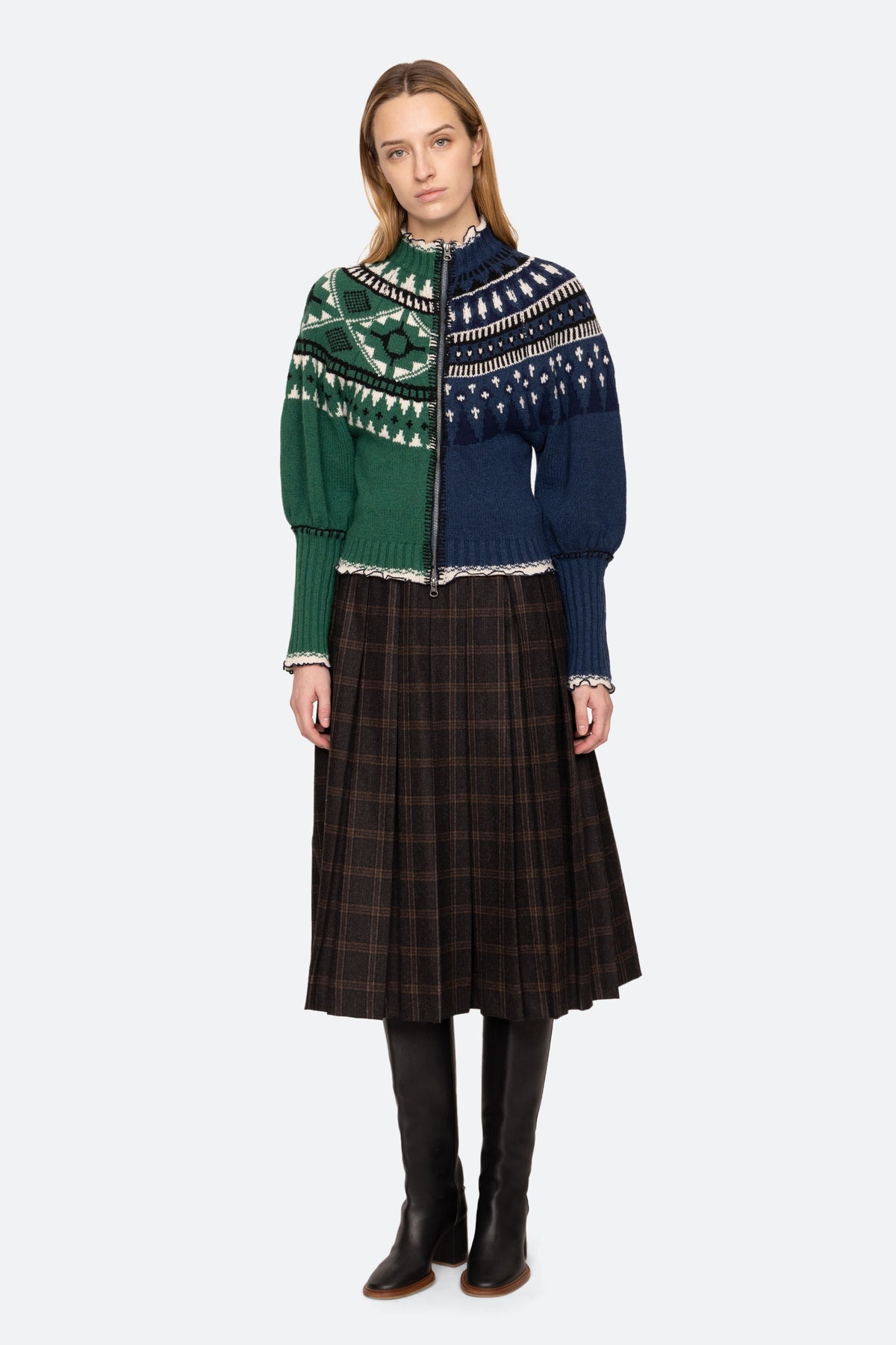 LINEA FAIR ISLE ZIP FRONT CARDIGAN (D2)