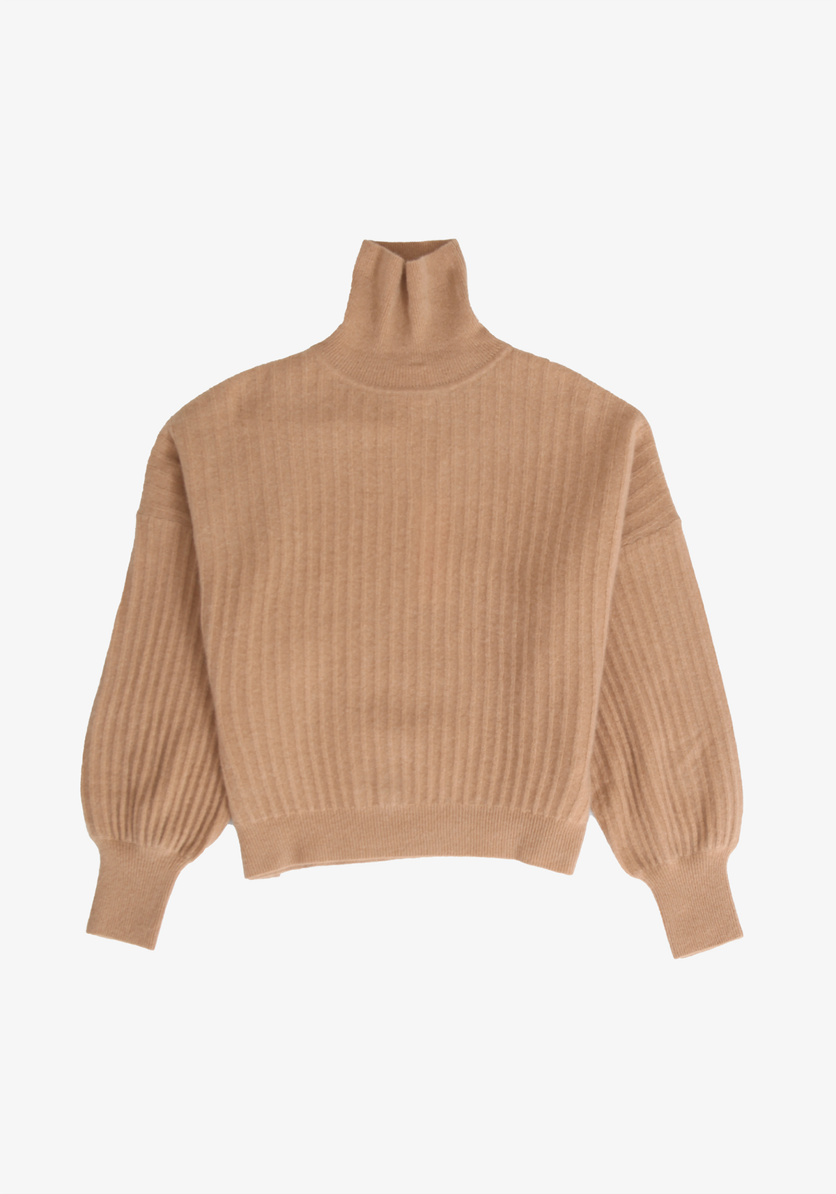 Crush Cashmere Leah Ribbed Funnel Neck