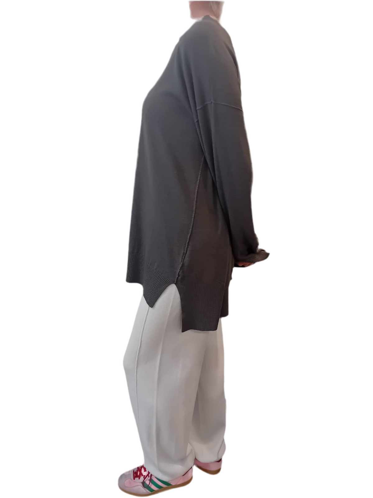 Transit Stretch Oversized Knit with Ribbed Inserts