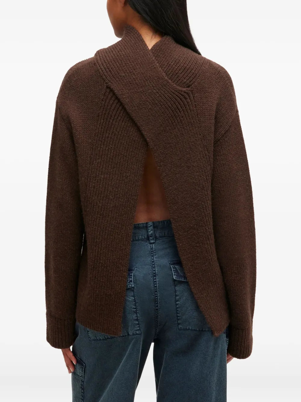 Chunky Yak Mix Open Back Pullover