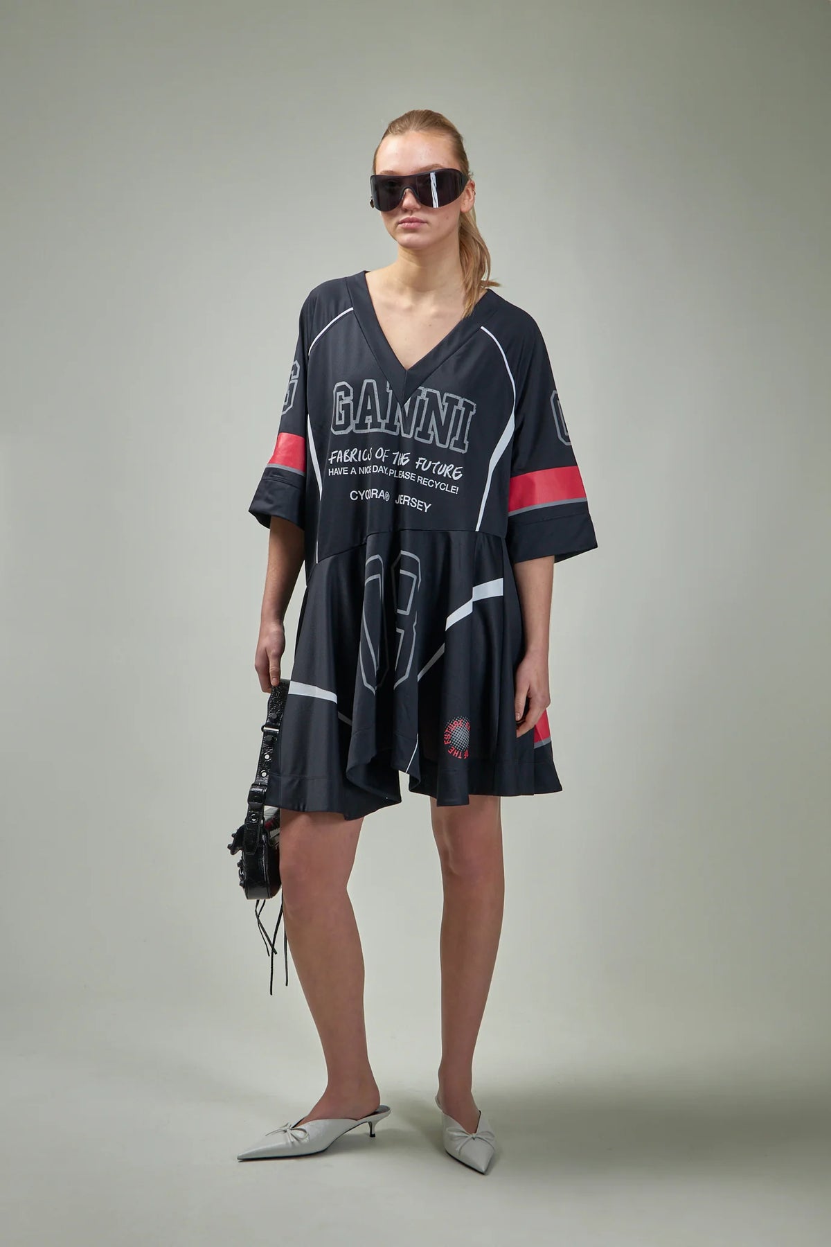 Ganni Future Mesh Oversized Mini Dress