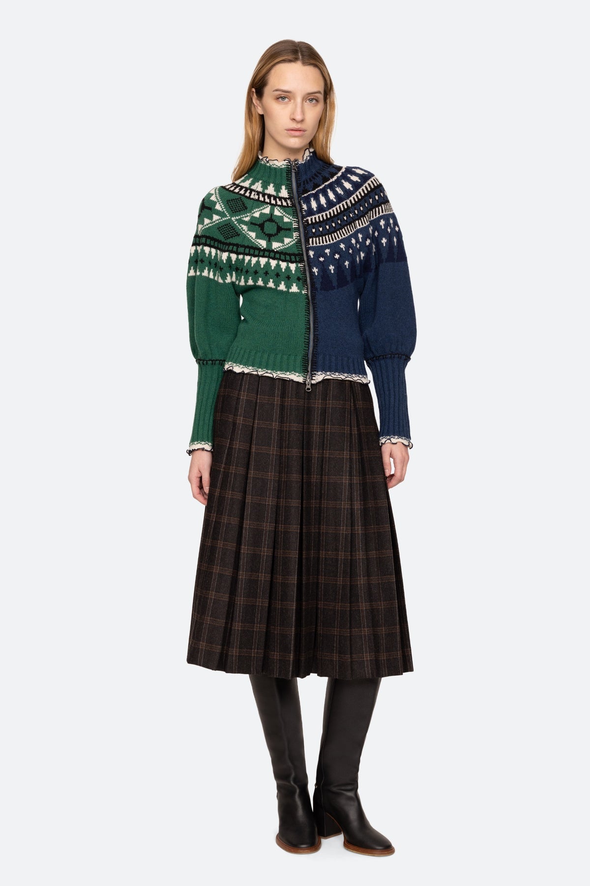 LINEA FAIR ISLE ZIP FRONT CARDIGAN (D2)