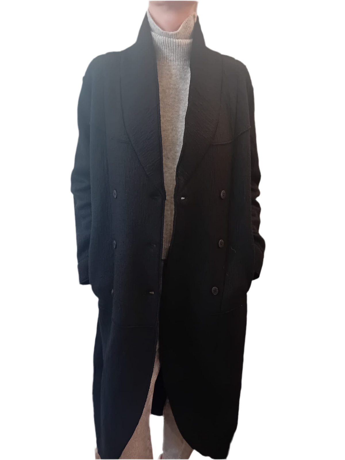 Transit Double-Breasted Long Wool Coat