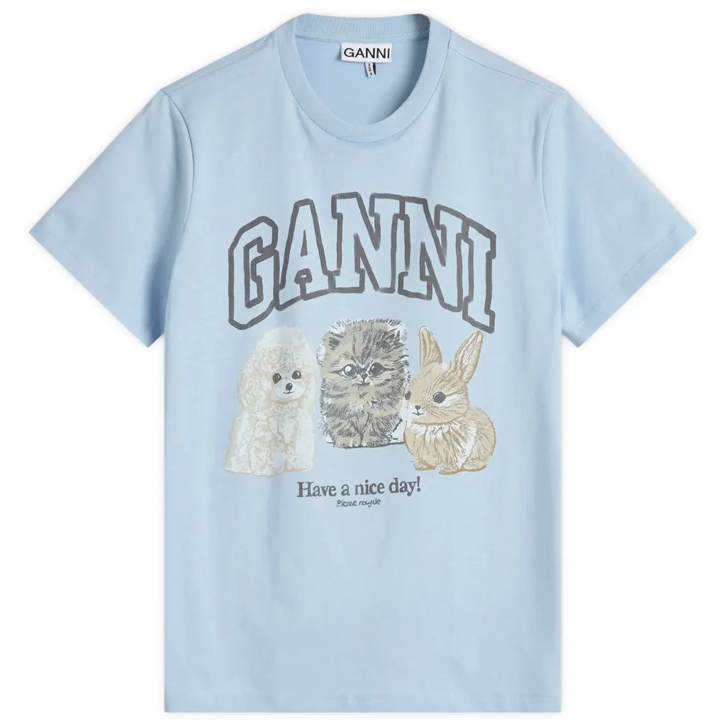 Ganni Animal Print Graphic T-Shirt