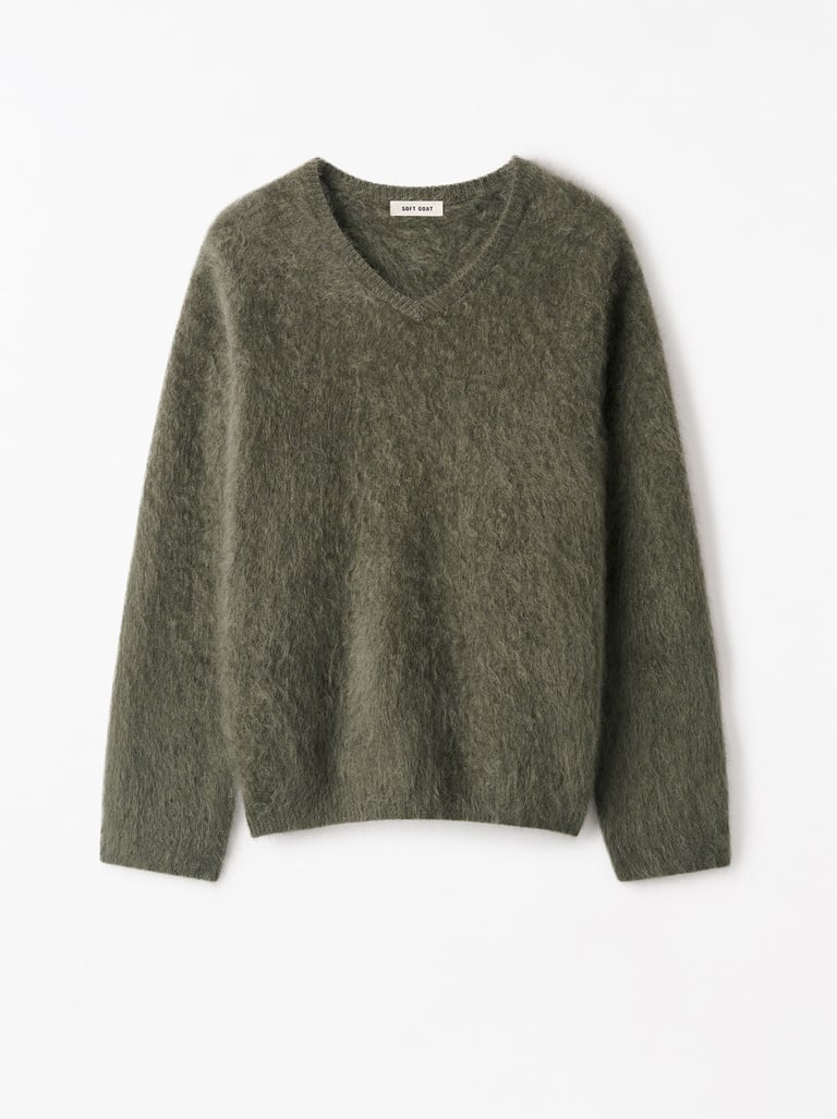Soft Goat Brushed V Neck