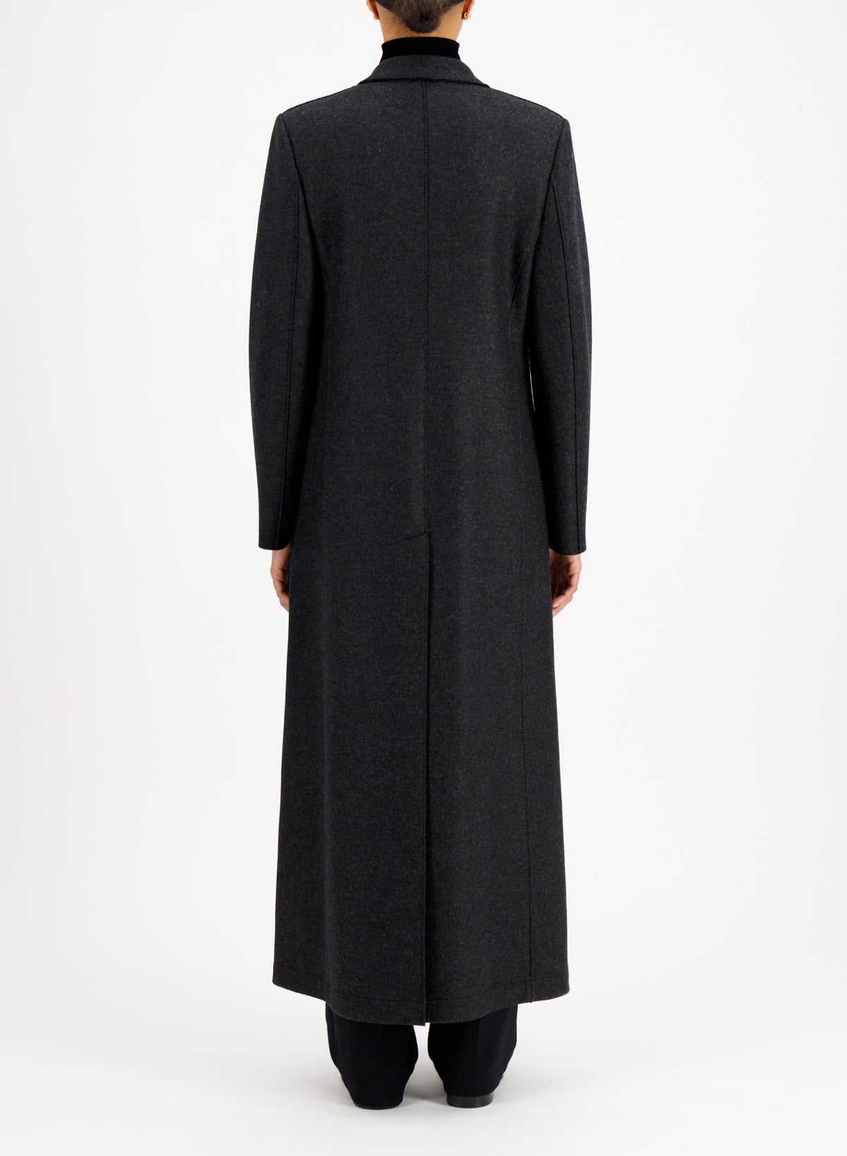 HARRIS WHARF LONG DOUBLE BREASTED TAILORED COAT IN PRESSED WOOL