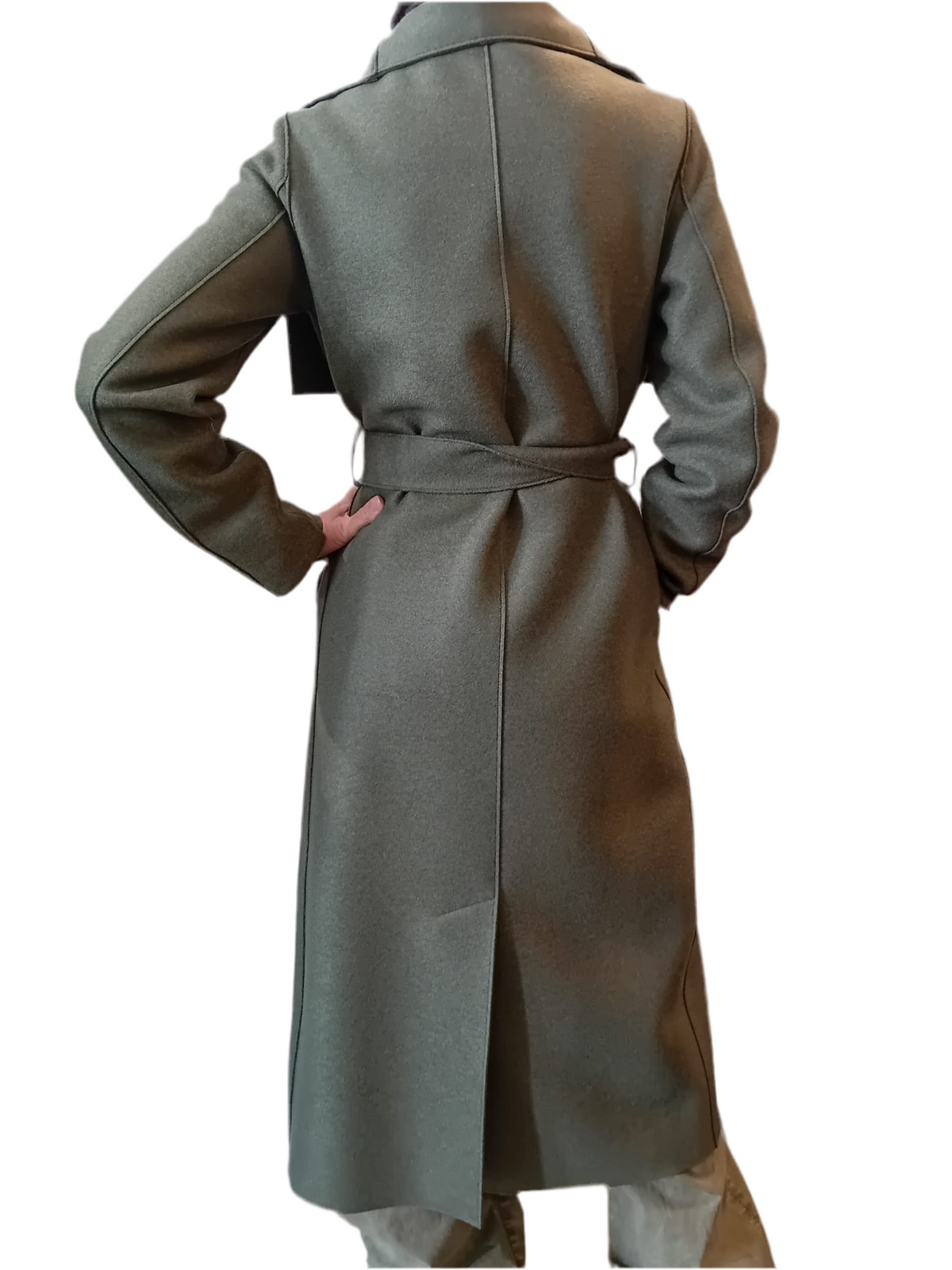 Harris Wharf long volcano coat pressed wool