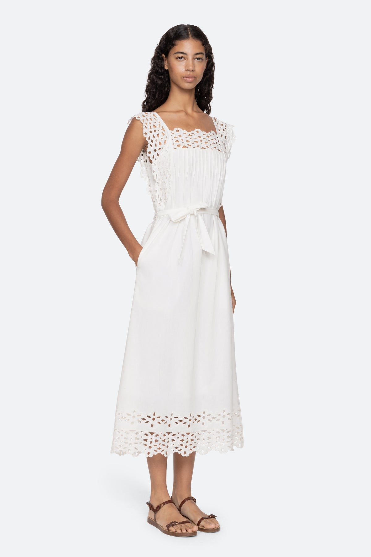 LEILA EYELET MIDI DRESS (D2)