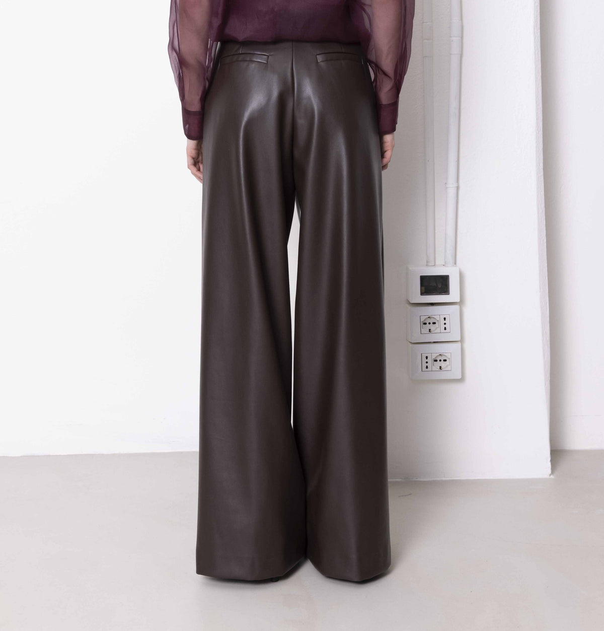 Nude Vegan Leather Trousers