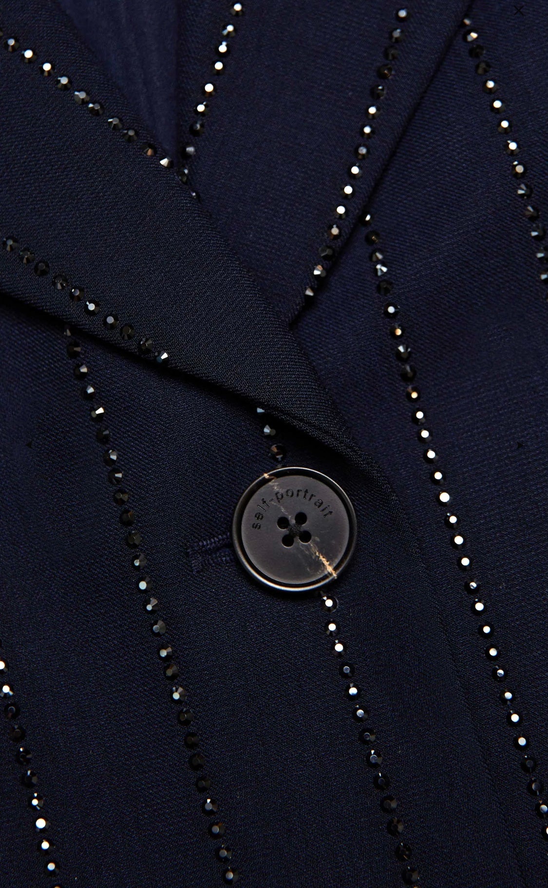 Self Portrait Rhinestone Pinstripe Blazer