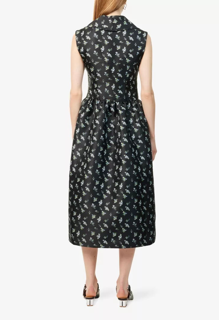Ganni Floral Jacquard Midi Dress