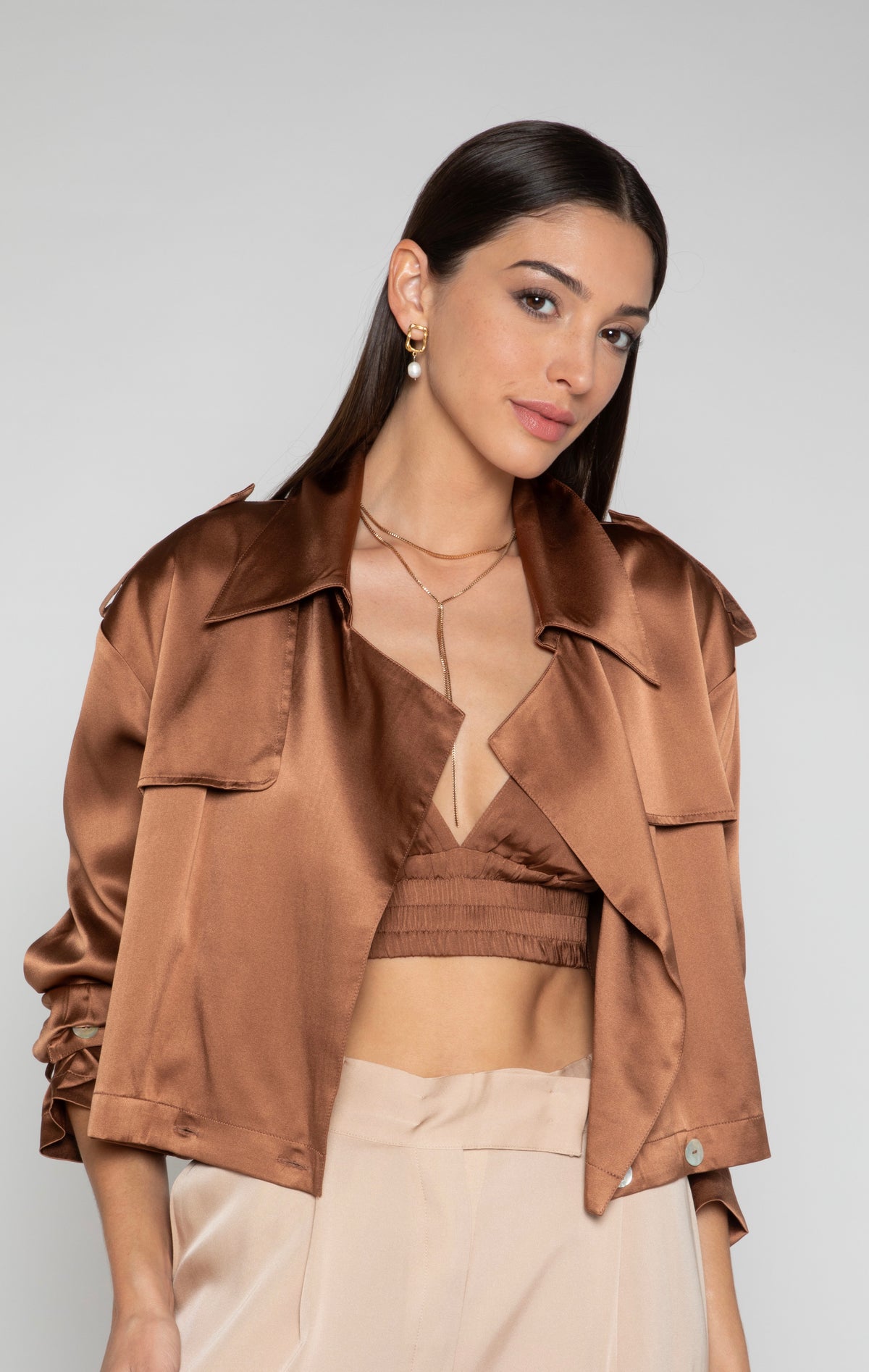 Silk95five Kensington Trench Cropped