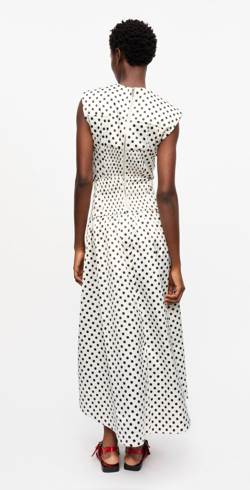Ganni Printed Double Satin Long Pocket Skirt