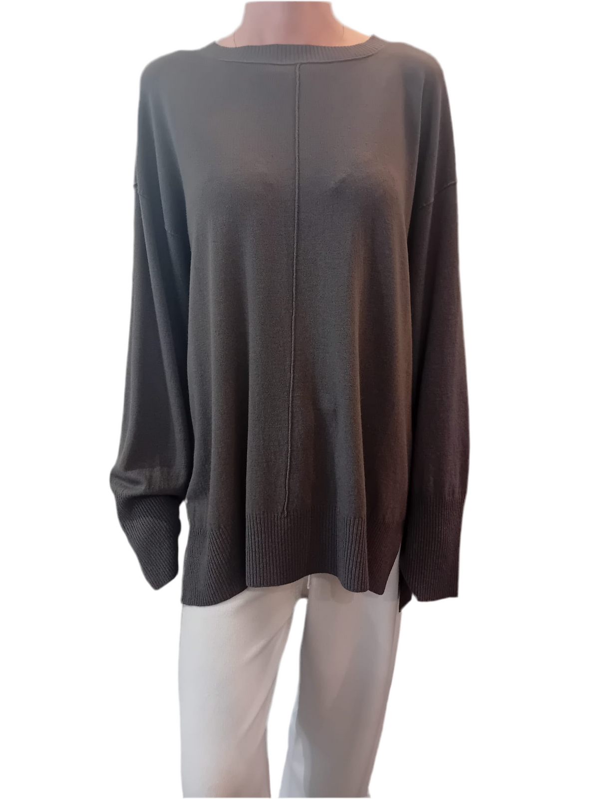 Transit Stretch Oversized Knit with Ribbed Inserts
