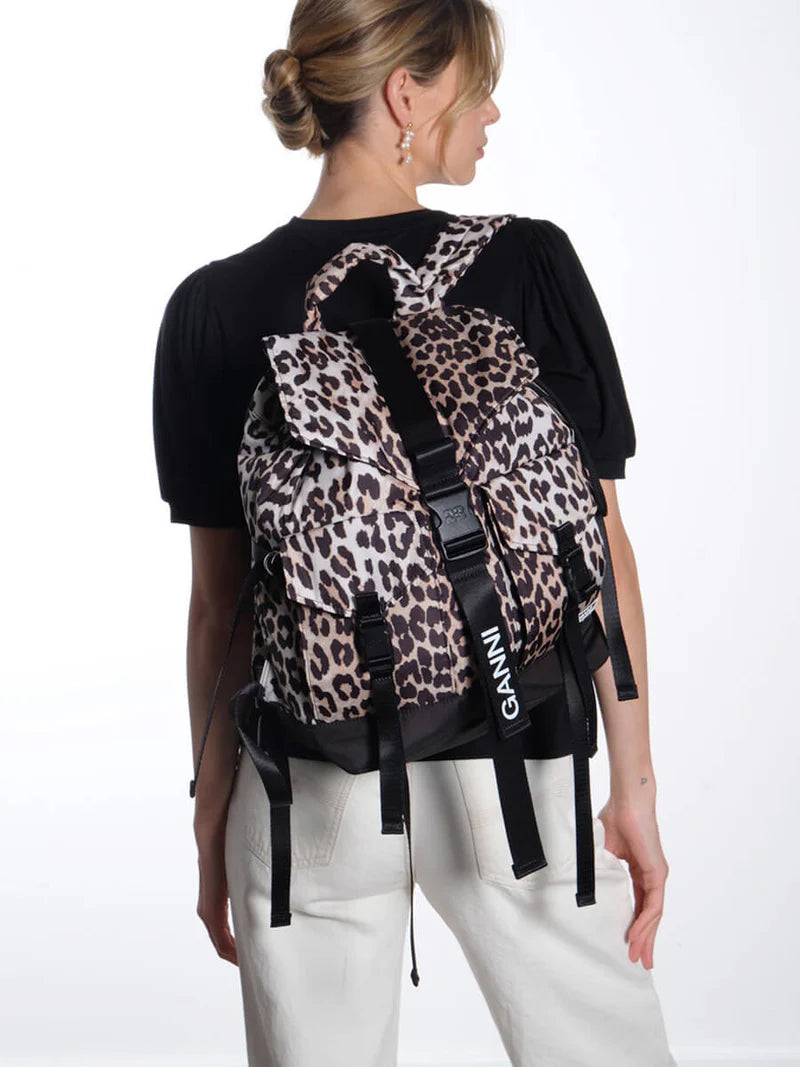 Ganni Recycled Tech Backpack Print