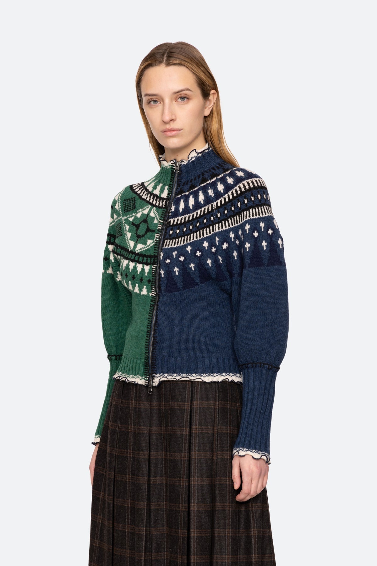 LINEA FAIR ISLE ZIP FRONT CARDIGAN (D2)