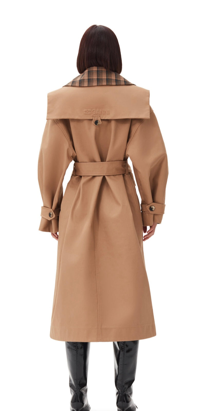 Ganni Bonded Cotton Oversized Coat Square