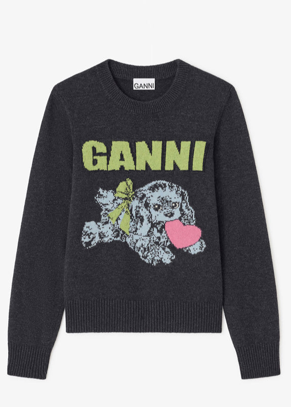 Ganni Graphic Wool Puppy Jumper