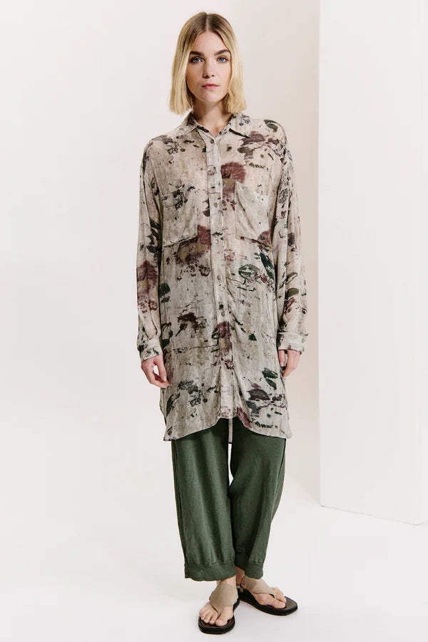 Transit Long Printed Georgette Shirt