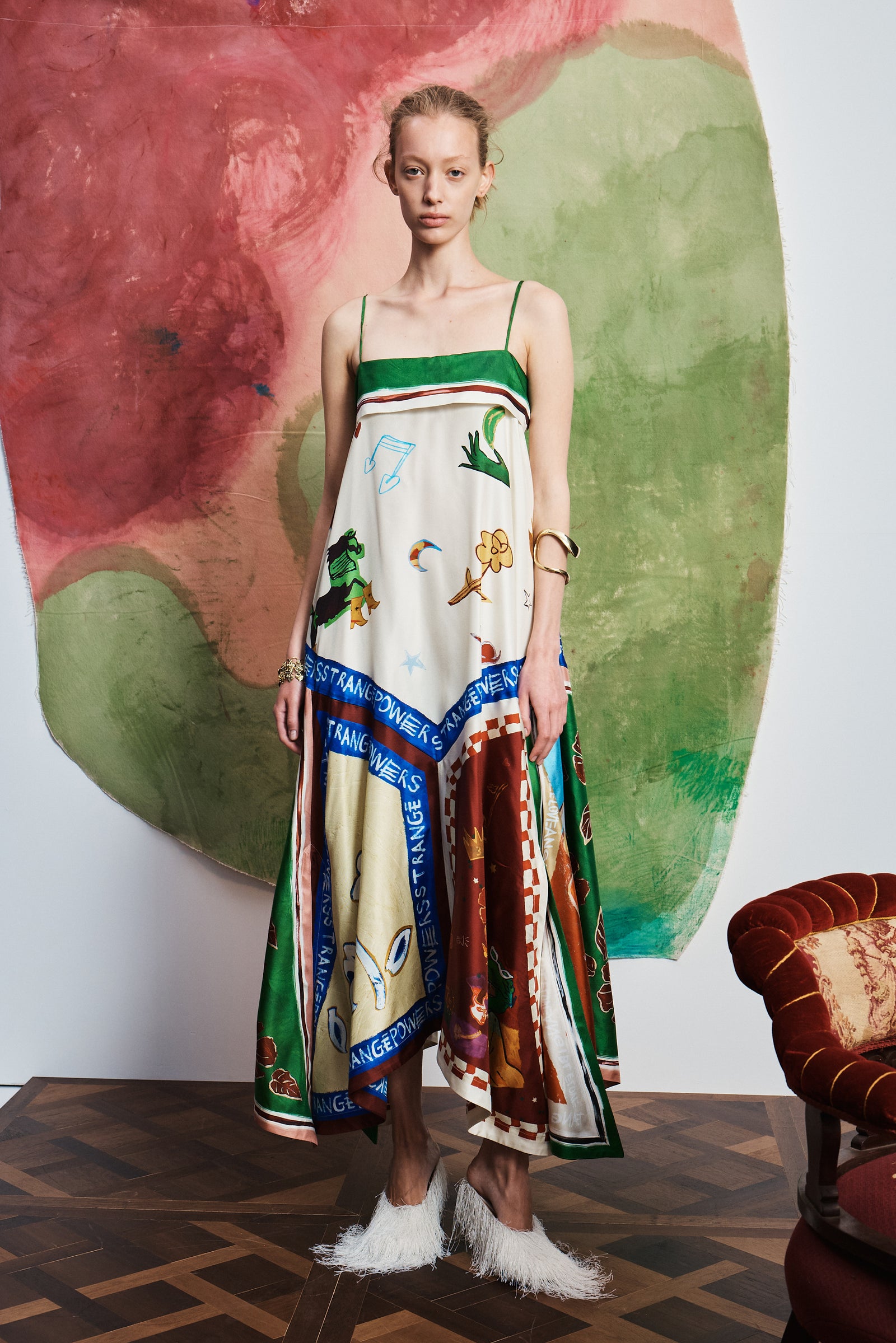 TANGIBLE LOVE SILK MIDI DRESS