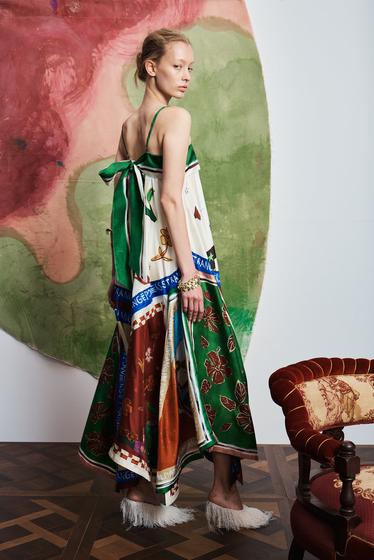 TANGIBLE LOVE SILK MIDI DRESS