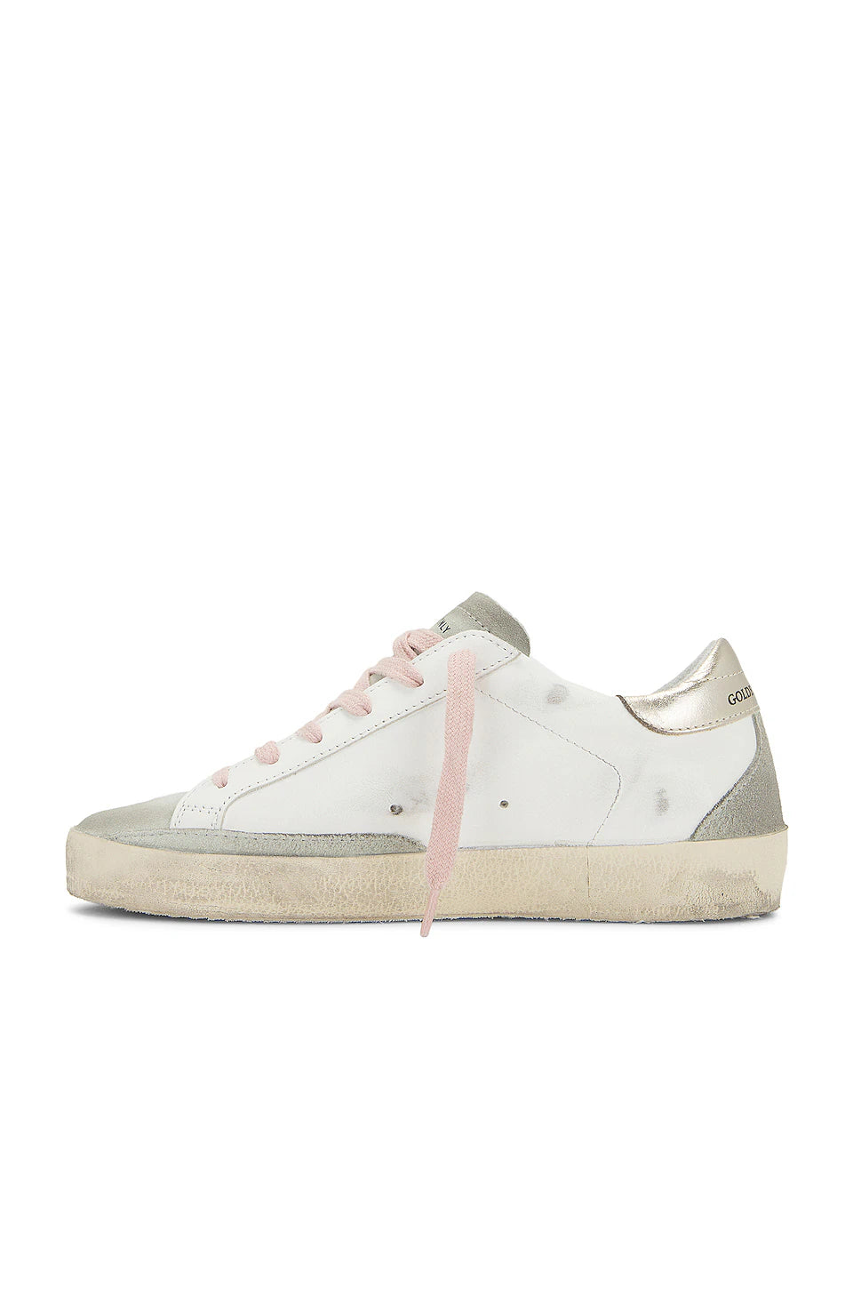 Golden Goose Super-Star Leather Upper and Star Suede Toe and Spur Laminated Heel and Metal Lettering