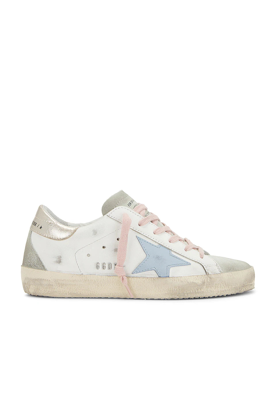 Golden Goose Super-Star Leather Upper and Star Suede Toe and Spur Laminated Heel and Metal Lettering