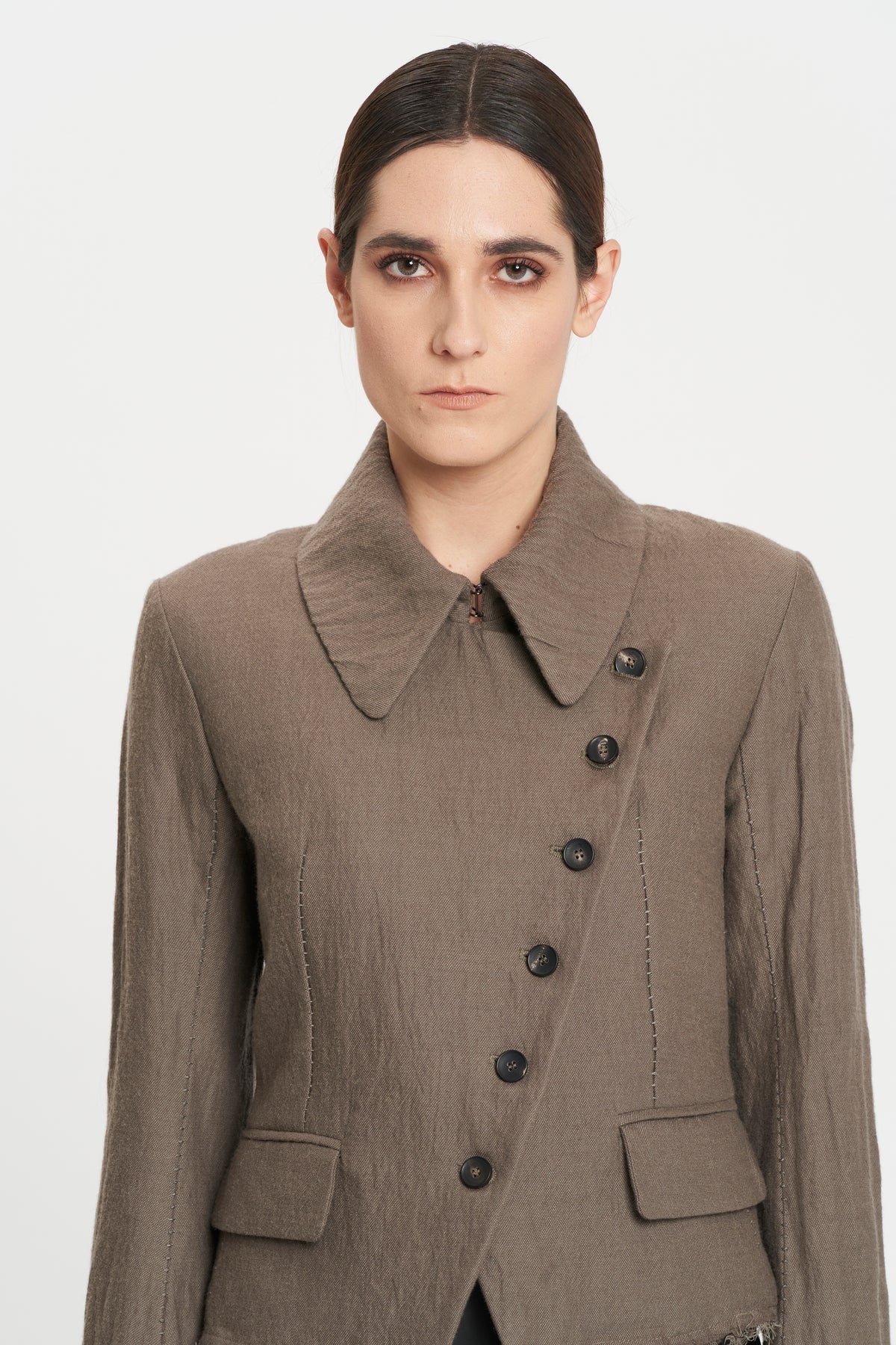 Masnada Dust Jacket with Detachable Faux Fur Collar